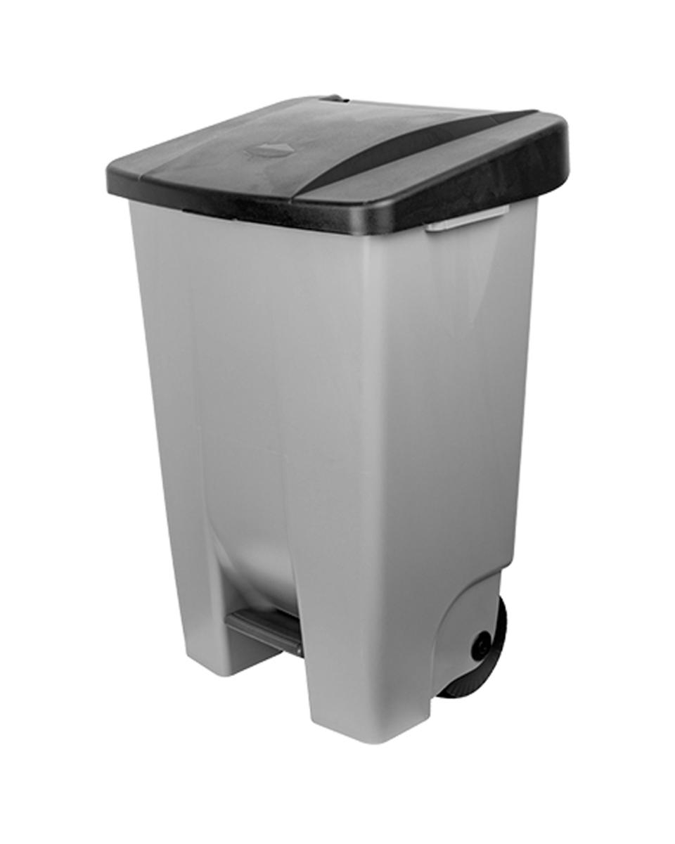 Pedaal Afvalbak - H 73.5 x 49 x 41.5 CM - 4.81 KG - Grijs - 80 Liter - Denox - 600061
