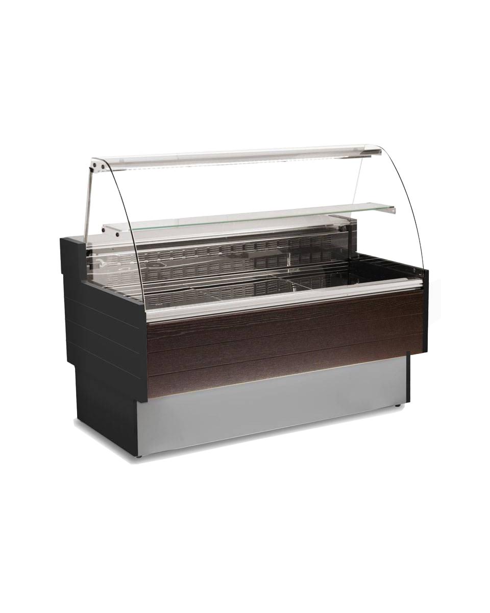 Koeltoonbank Cube - 300 CM - Gebogen ruit - 830W - 230V - Zwart - Promoline