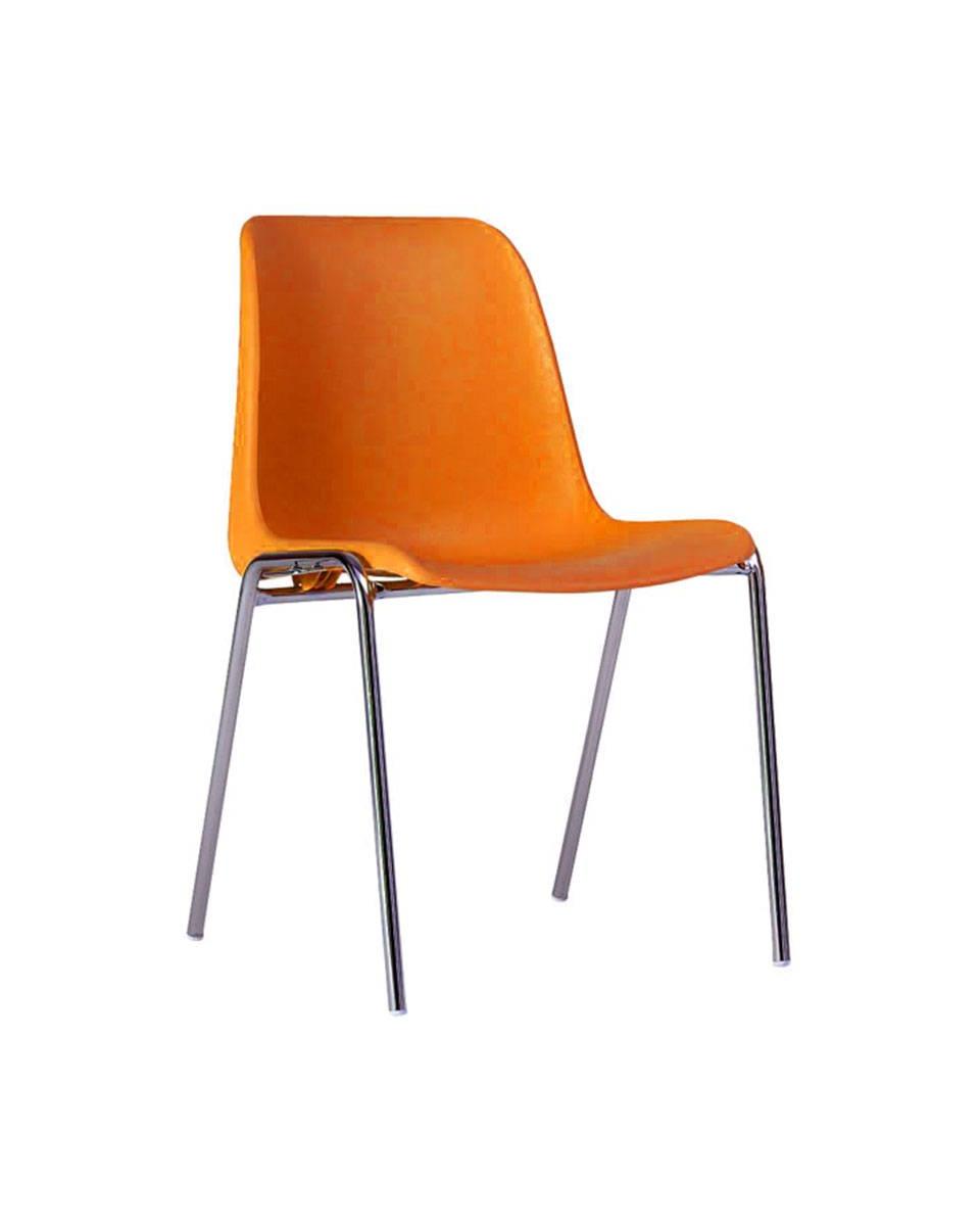 Kantinestoel - Helene - Oranje - Stapelbaar - Promoline