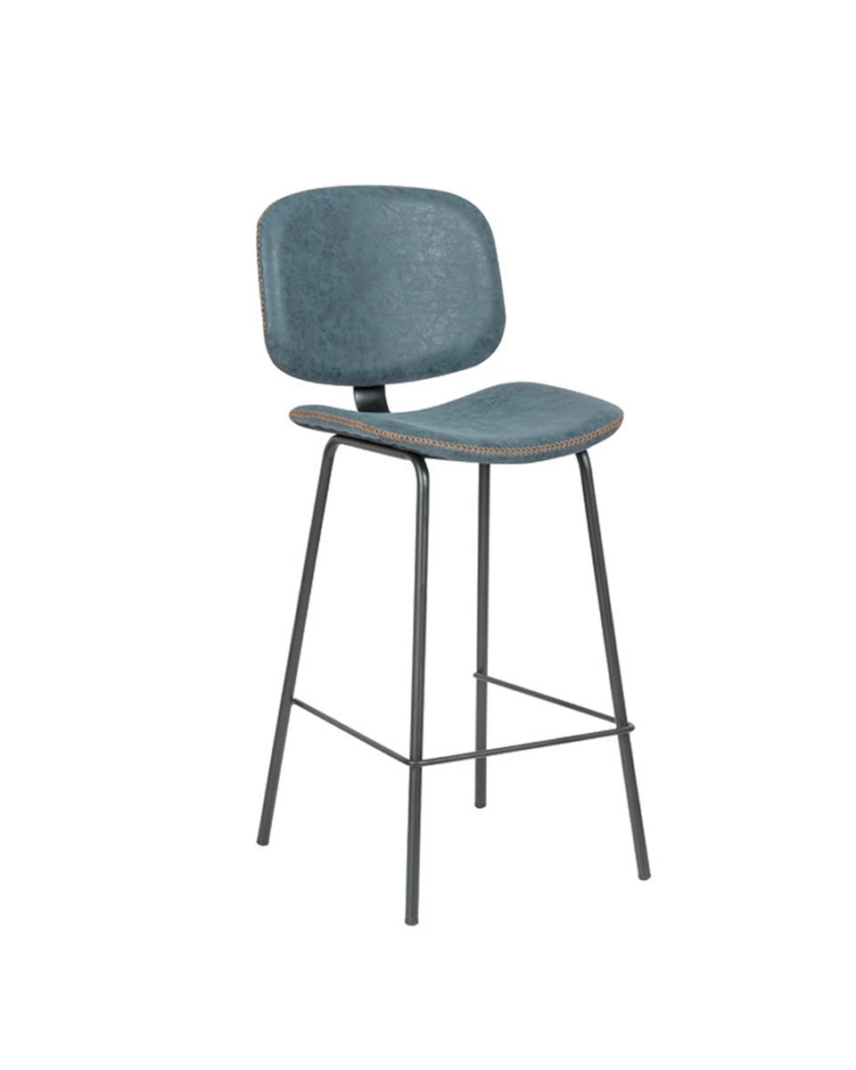 Horeca barkruk - Lamello - Blauw - Skai - Staal - Promoline