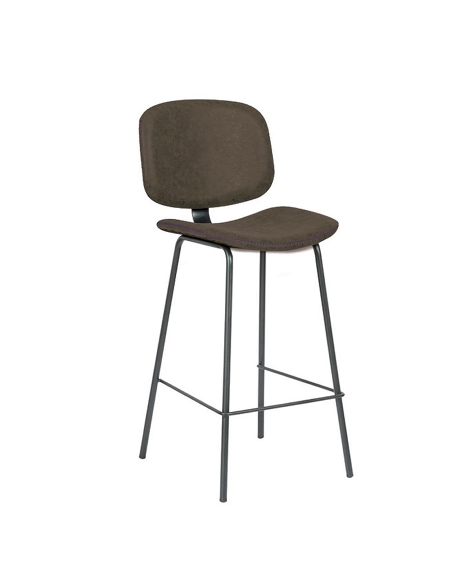 Horeca barkruk - Lamello - Bruin - Skai - Staal - Promoline