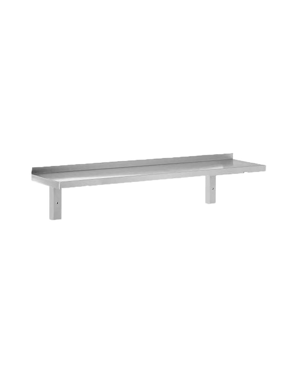 Wandschap - 200 x 30 CM - Incl. Steunen - RVS - Promoline