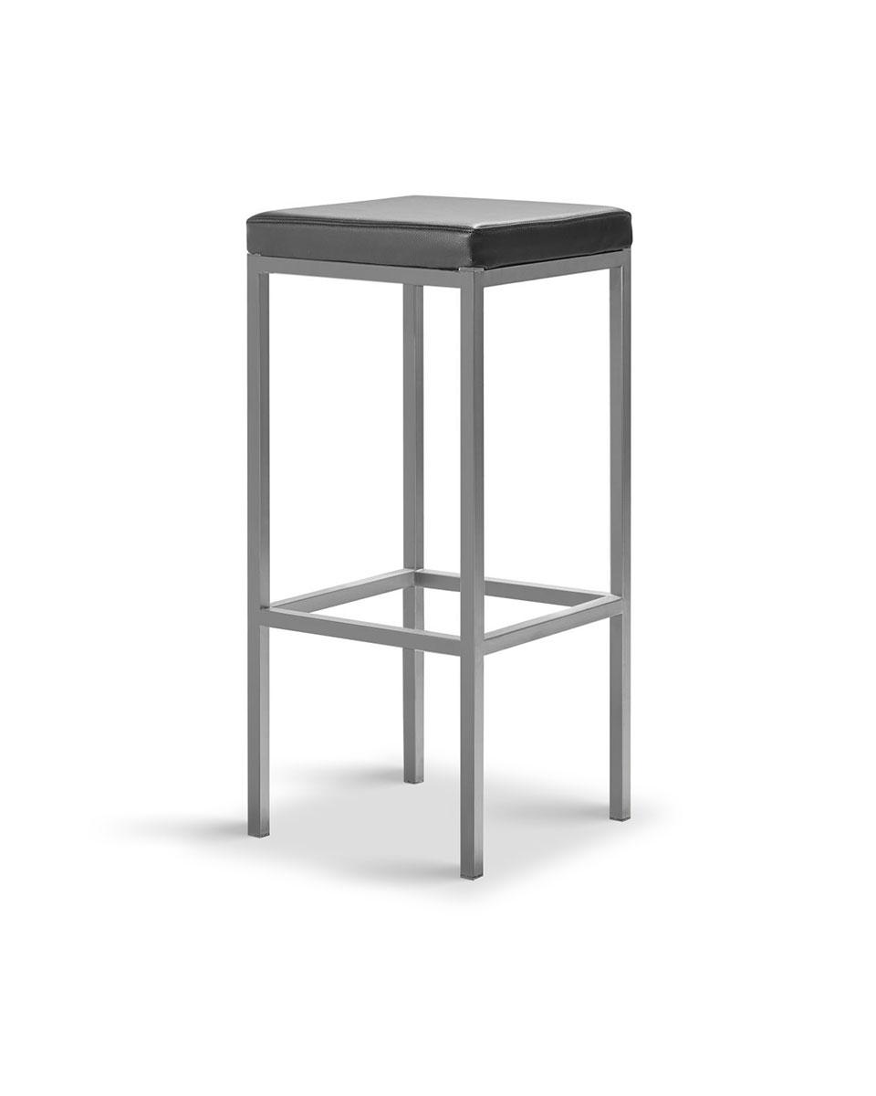 Horeca barkruk - Square - Industrial look - Zwart skai - Staal - Promoline