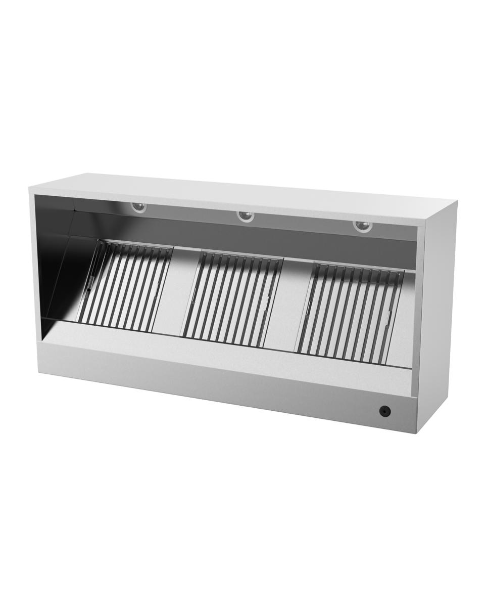Horeca afzuigkap - Doosmodel - H 40 x 350 x 95 CM - Inclusief verlichting - Promoline