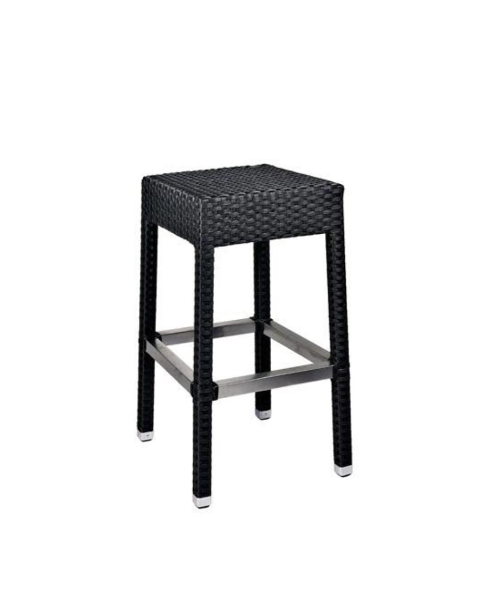 Terras Barkruk - Mezza - Zwart - Flat Weaving - Promoline