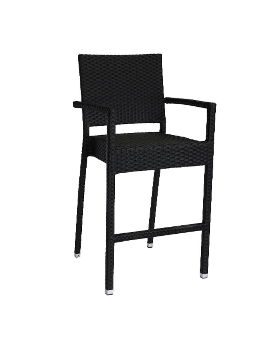 Terras barkruk - Mezza - Zwart - Armleuning - Flat weaving - Promoline