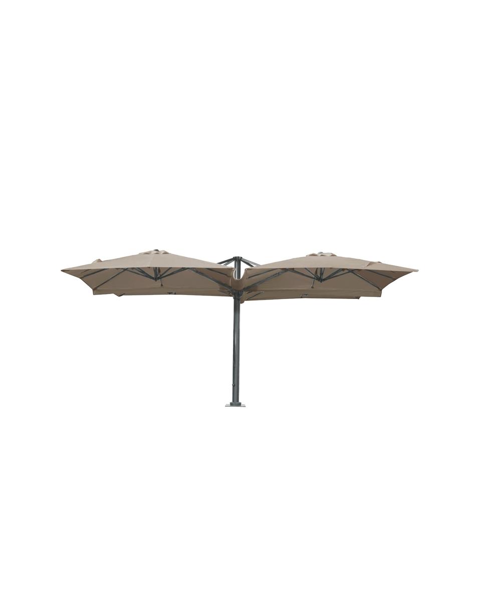 Horeca parasol - 4-delig - Incl. beschermhoes - 4 maal 250 x 250 CM - Taupe - Promoline