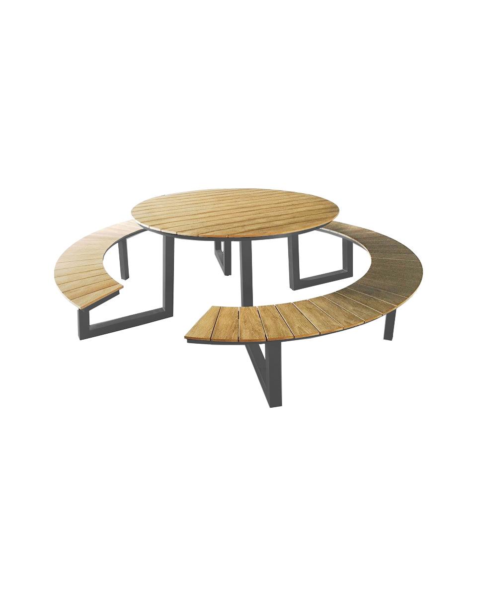 Picknicktafel Rond - Ø250 CM - Polywood / Aluminium - Promoline