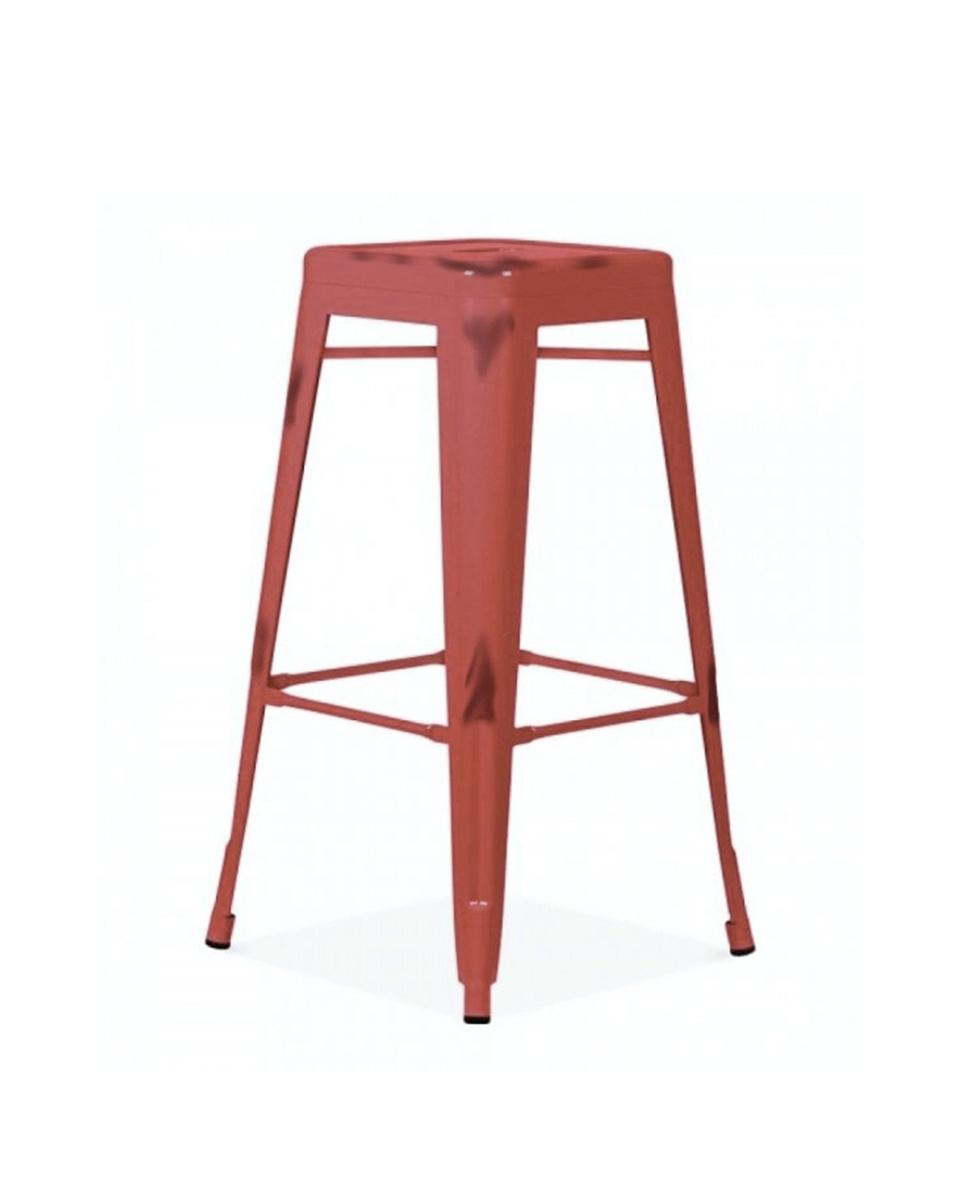 Horeca barkruk - Retro - Vintage look - Rood - Promoline