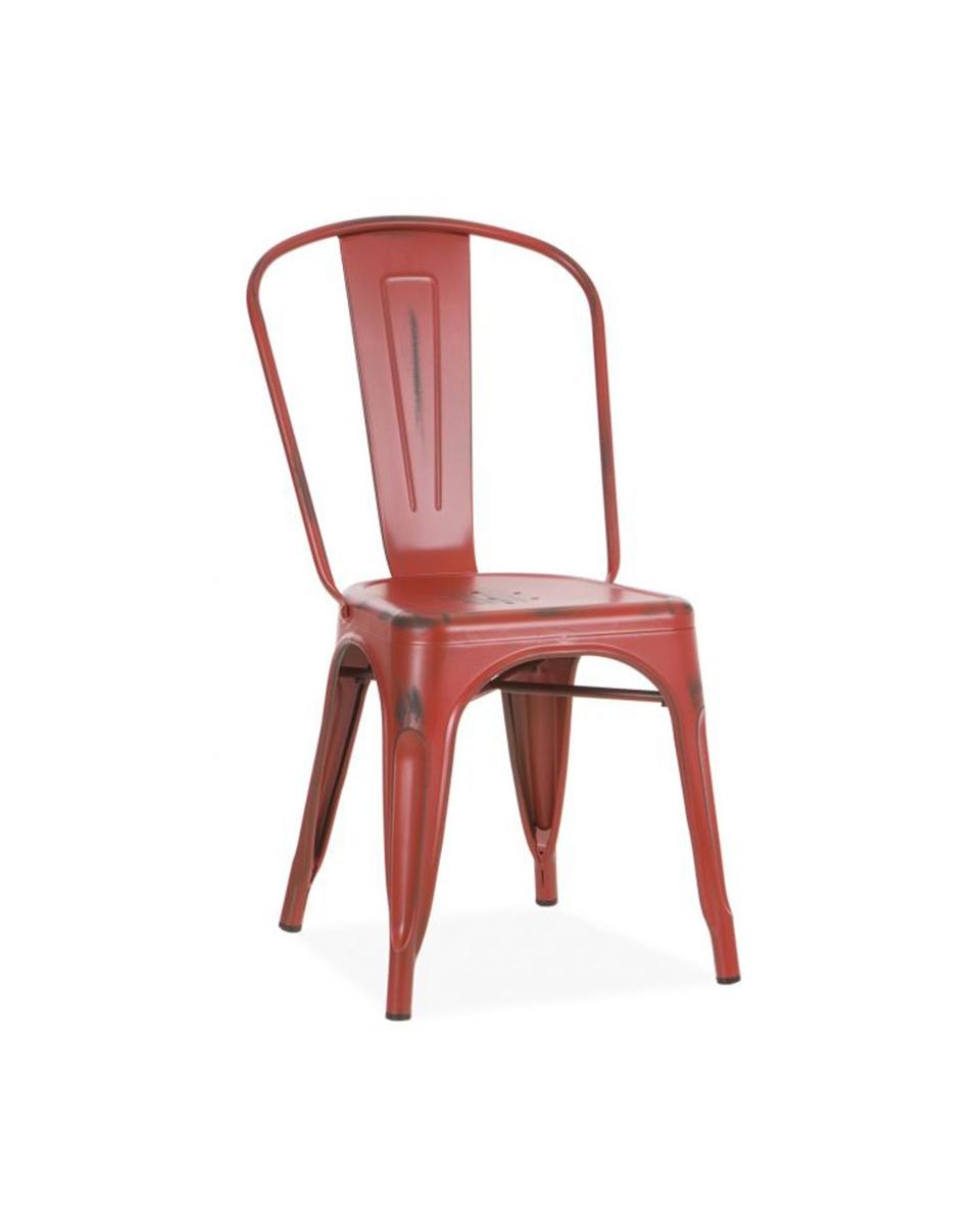 Horeca stoel - Retro - Vintage look - Rood - Promoline
