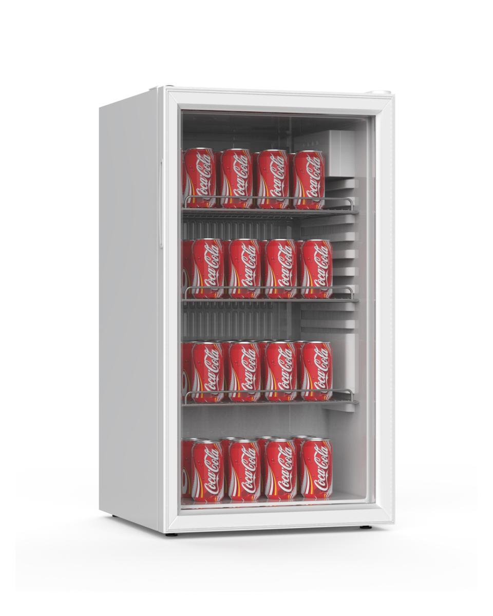 Mini koelkast - 80 liter - Glasdeur - Wit - Promoline