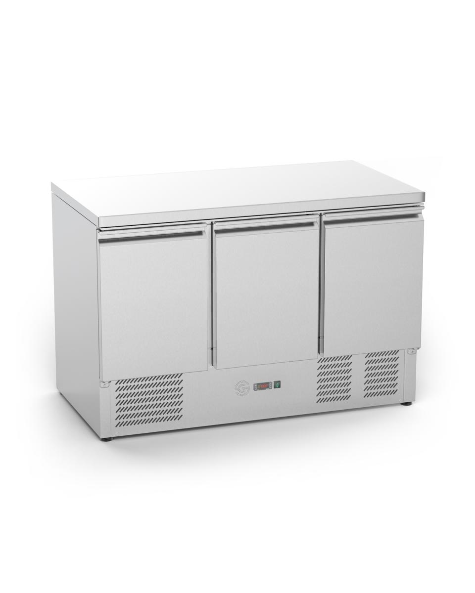 Koelwerkbank - 3 deurs - H 88 x 136.5 x 70 CM - 368 Liter - RVS - Promoline