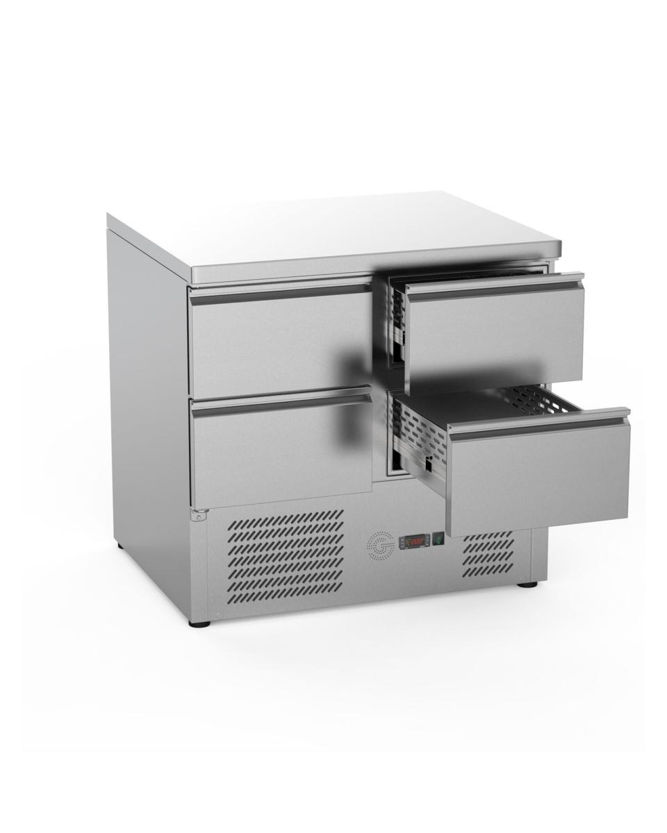 Koelwerkbank - 4 laden - H 88 x 90 x 70 CM - 240 Liter - RVS - Promoline