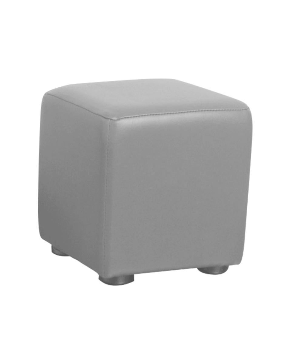 Hocker / Poef - Lichtgrijs - Kunstleder - Promoline