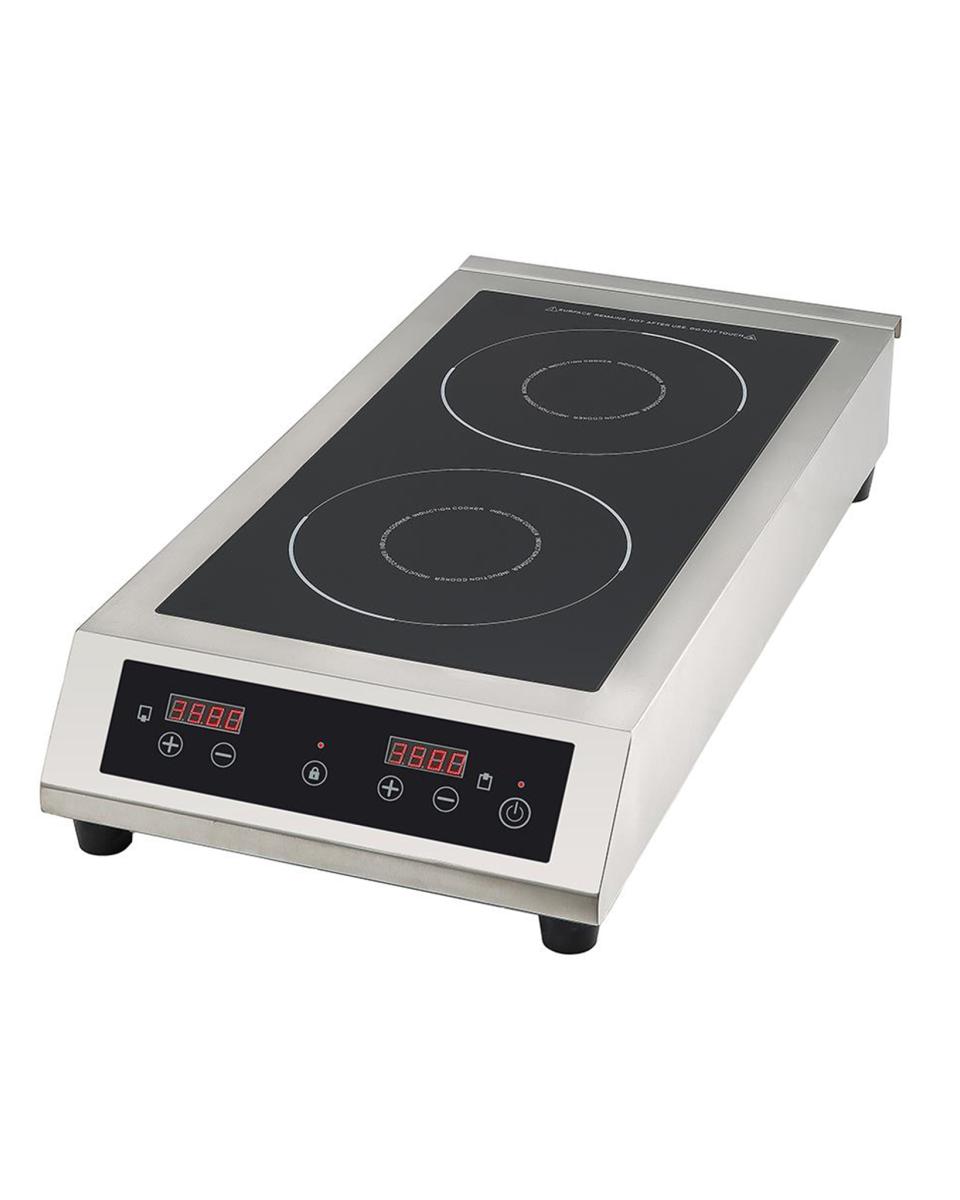 Dubbele inductie kookplaat - RVS - 7000 W - 230V - Promoline