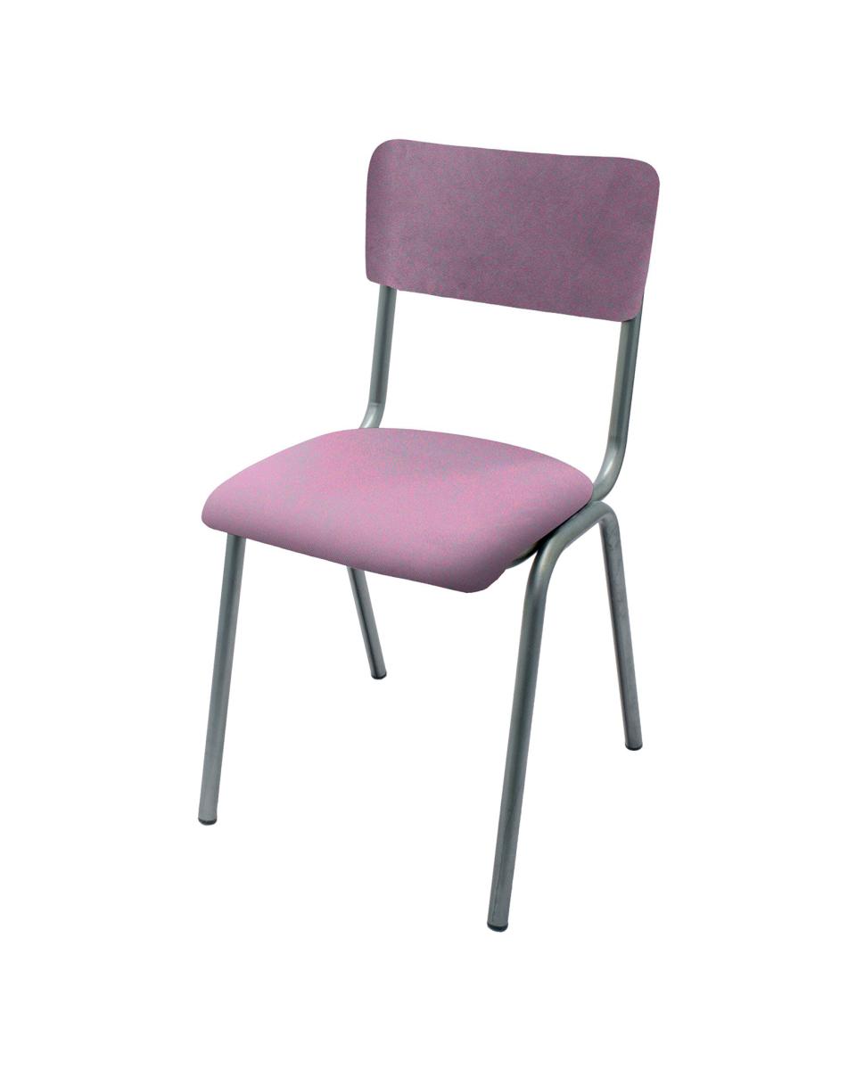 Horeca stoel - Old School - Vintage Metal - Velvet Oud Roze - Promoline