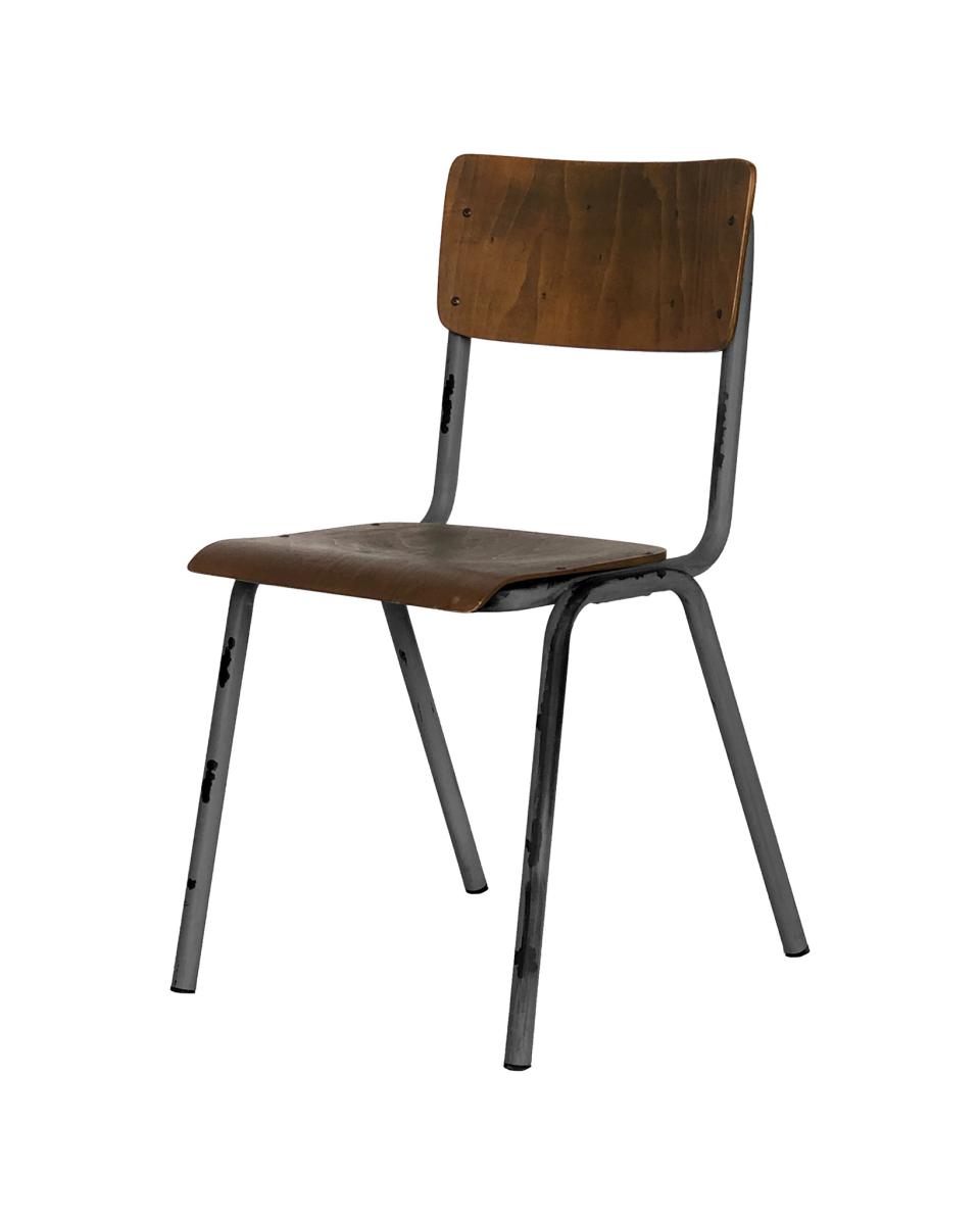 Horeca stoel - Old School - Vintage Metal - Hout - Promoline