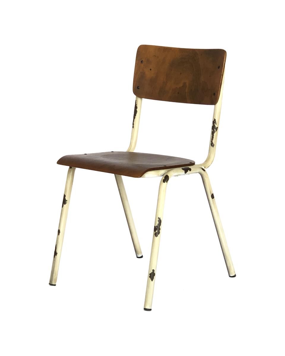 Horeca stoel - Old School - Vintage Crème - Hout - Promoline