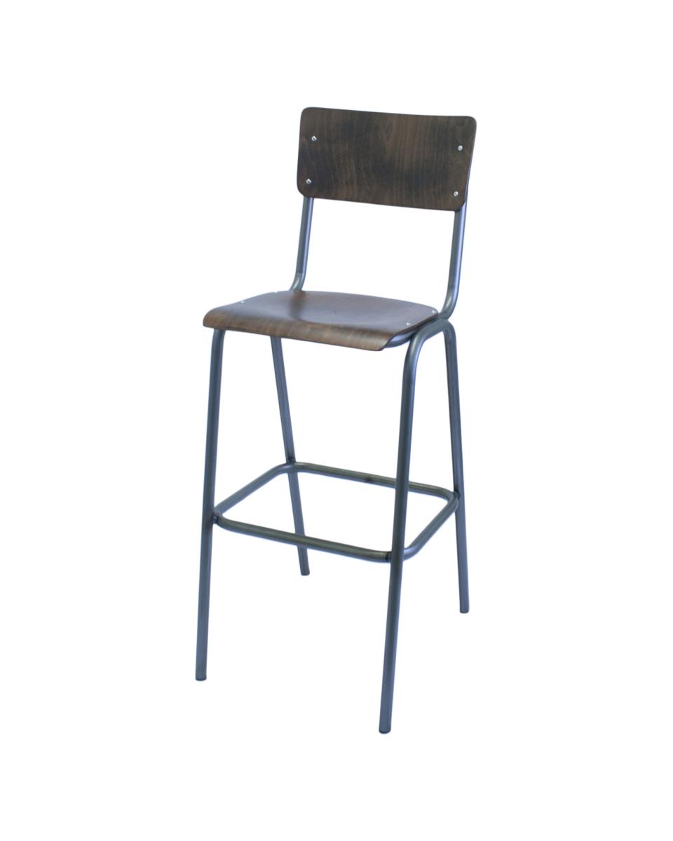Barkruk - Old School - Vintage Metal - Hout - Promoline