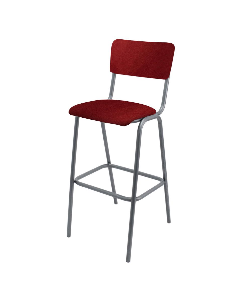 Barkruk - Old School - Vintage Metal - Velvet Rood - Promoline