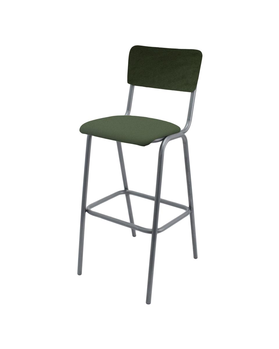 Barkruk - Old School - Vintage Metal - Velvet Donker Groen - Promoline
