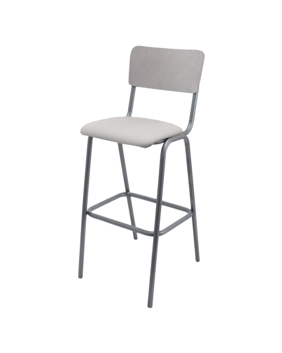 Barkruk - Old School - Vintage Metal - Velvet Licht Grijs - Promoline