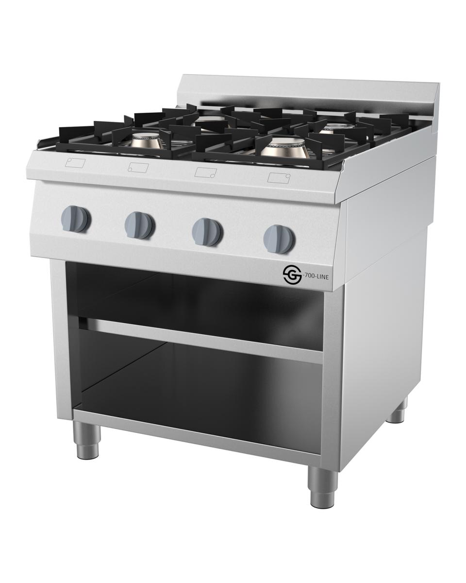 Gasfornuis - G700 Line - 4 pits - 80 CM - Open Onderstel - Promoline