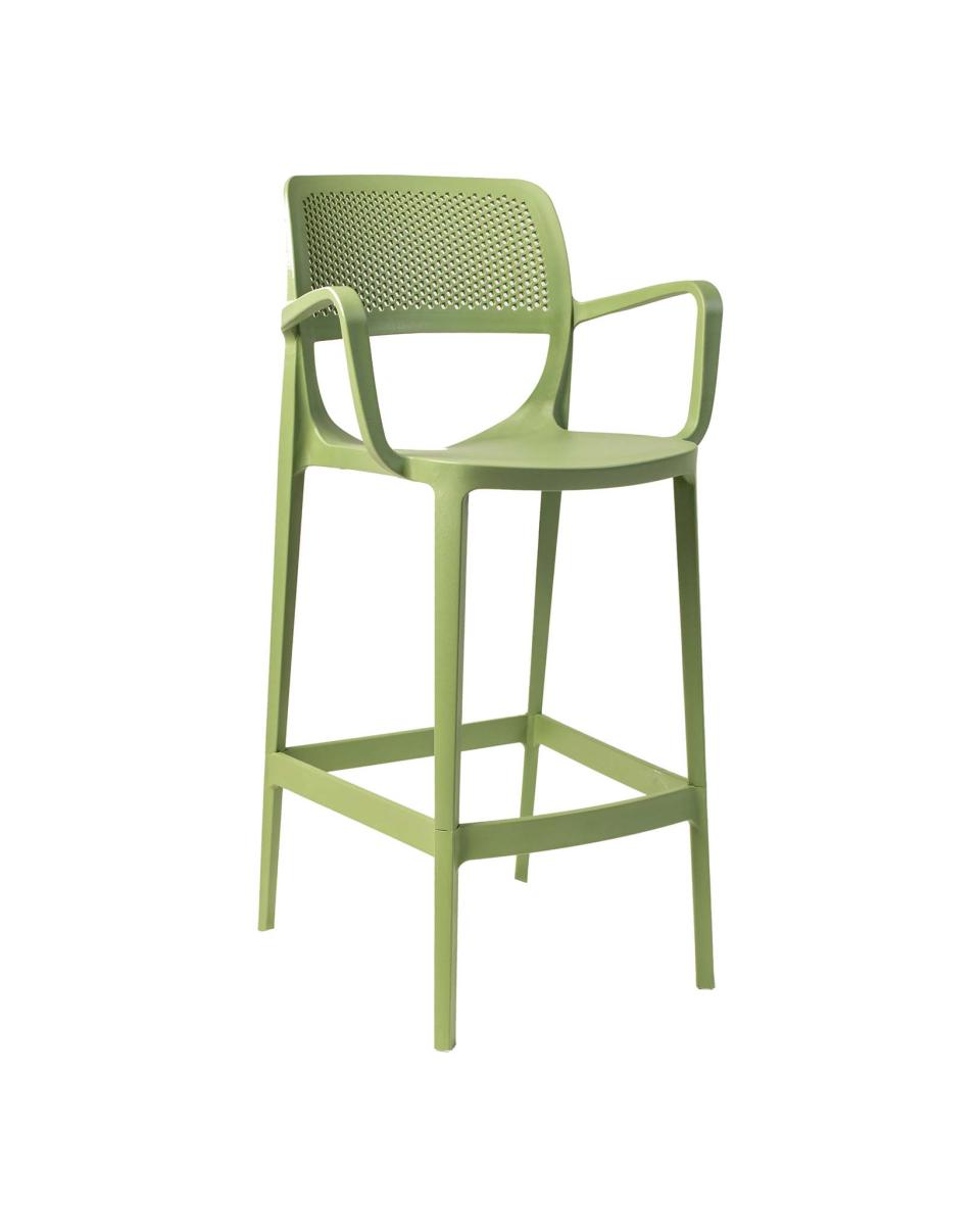 Terras barkruk - Milaan - Groen - Kunststof - Promoline