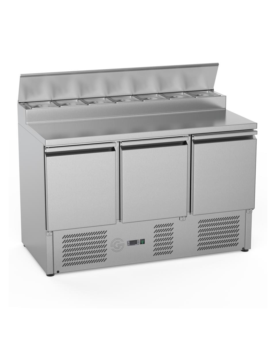 Saladette - 3 deurs - H 97 x 136.5 x 70 CM - 368 Liter - RVS - Promoline