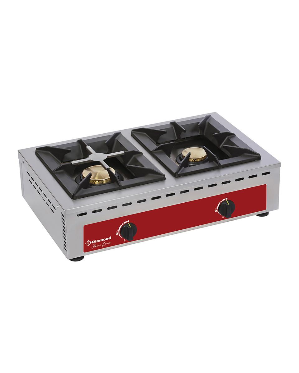 Gasbrander - 2 Branders - Tafelmodel - 7 + 5kW - Diamond - RF2G/Q