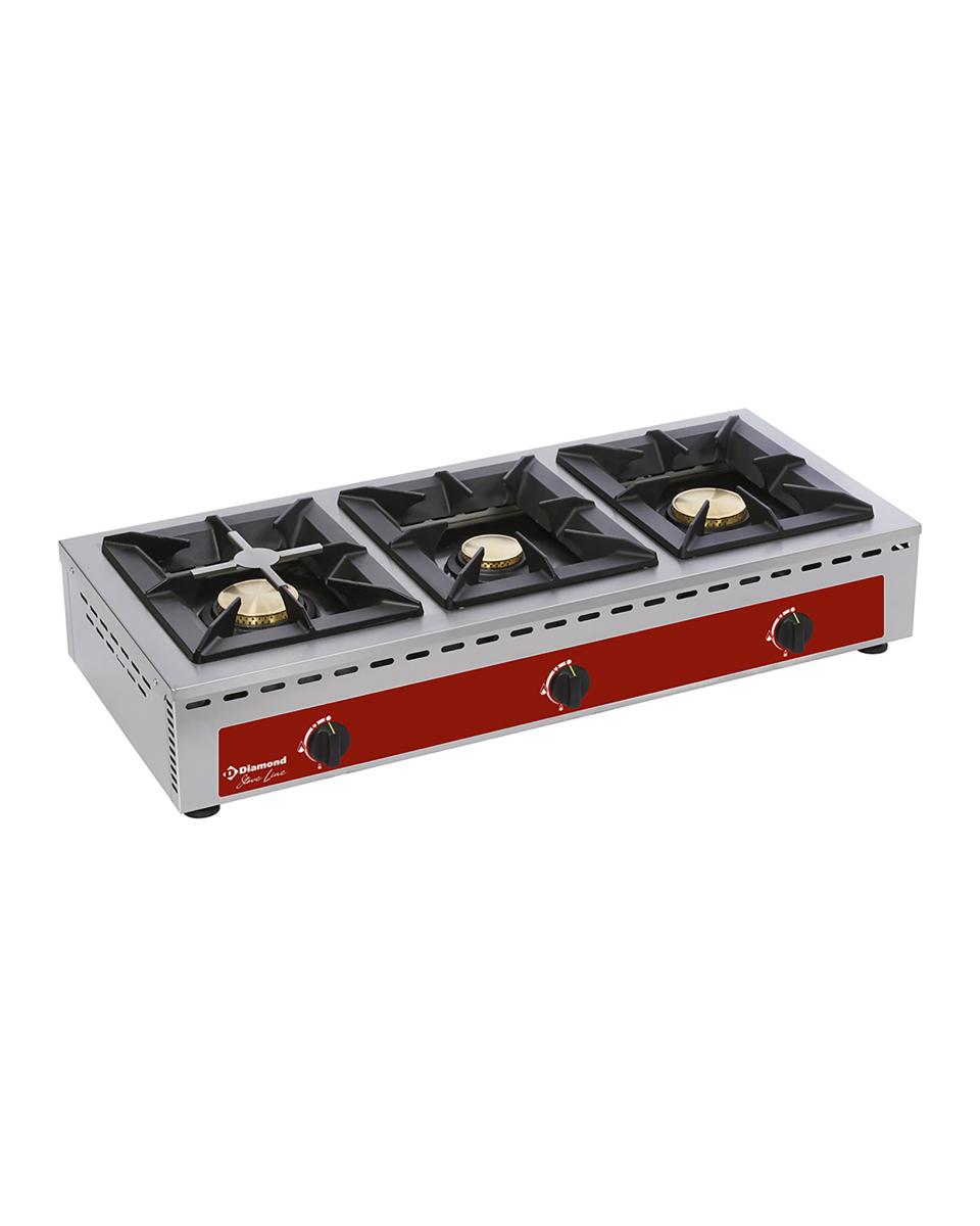 Gasbrander - 3 Branders - Tafelmodel - 7 + 5 + 7kW - Diamond - RF3G/Q