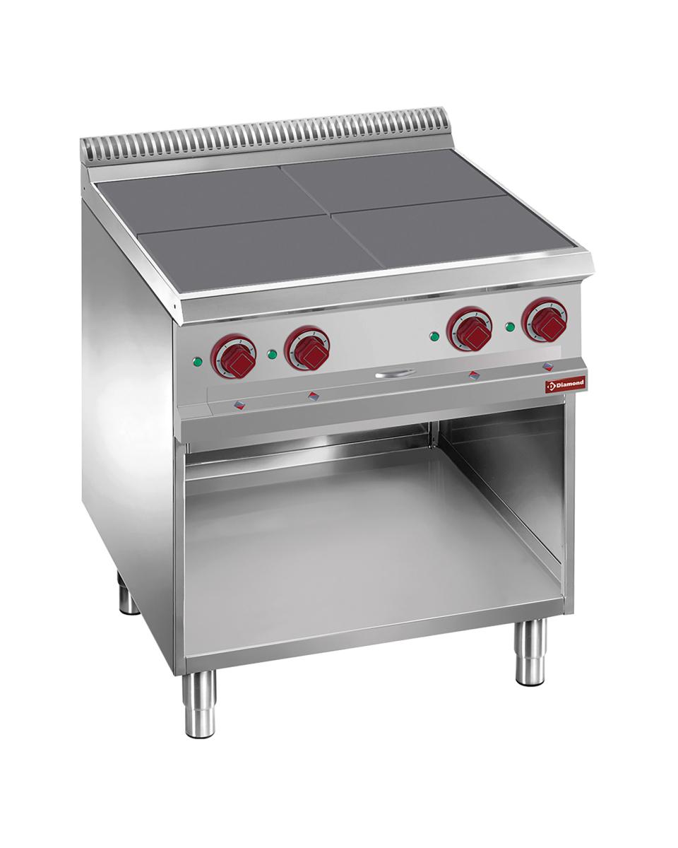 Fornuis - Elektrisch - 4 Platen - 30x30 CM - Open onderstel - Diamond - E7/4SPA7
