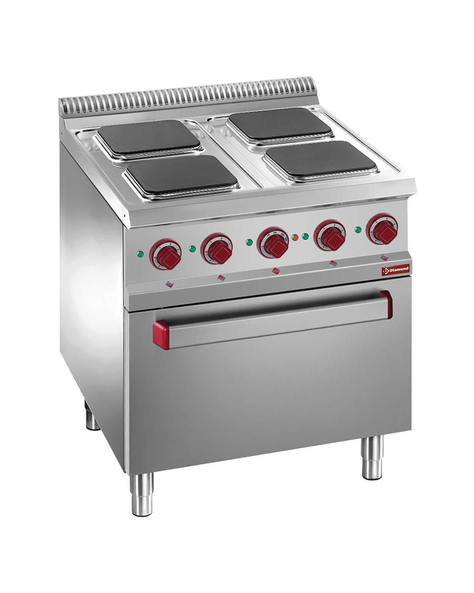 Fornuis - Elektrisch - Met oven - 4 Platen - Diamond - E7/4PQF7