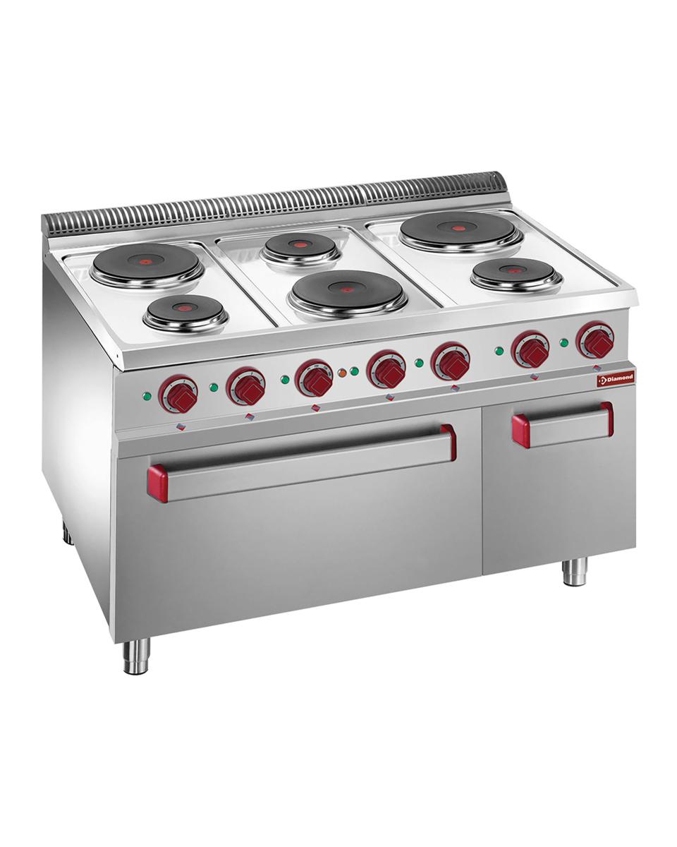 Fornuis - Elektrisch - Met Convectieoven - 6 Platen - Ø15/22 CM - Diamond - E7/6PFA11