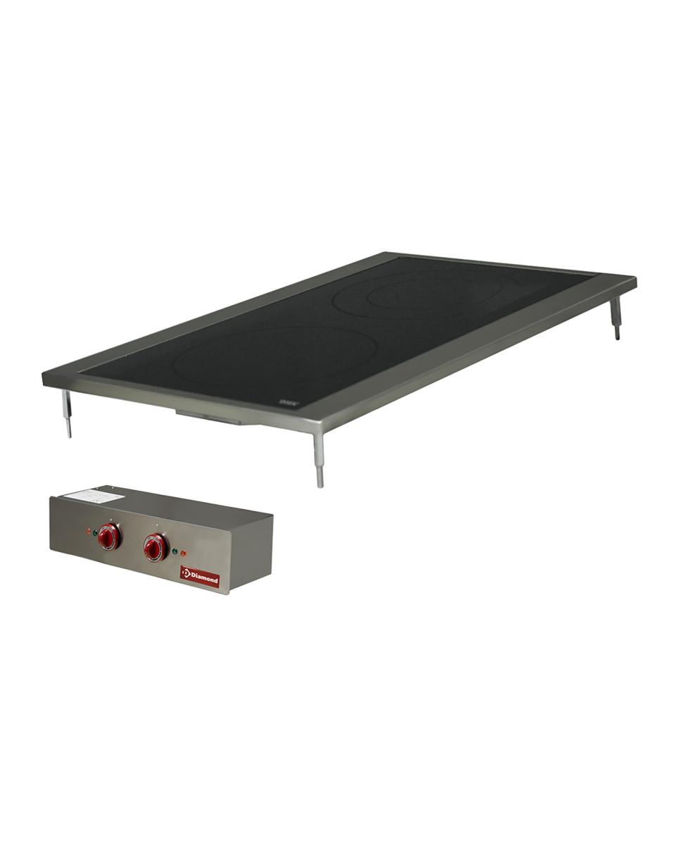 Fornuis - Keramisch - 2 Platen - 2.1 + 2.5kW - Drop in - Diamond - EDI/2VC4-230V/3-