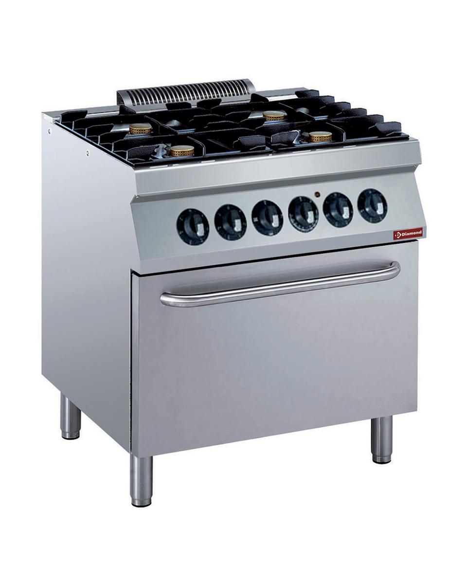 Gasfornuis - Elektrische oven - 4 Pitten - Diamond - G17/4BFE8-230/3--N