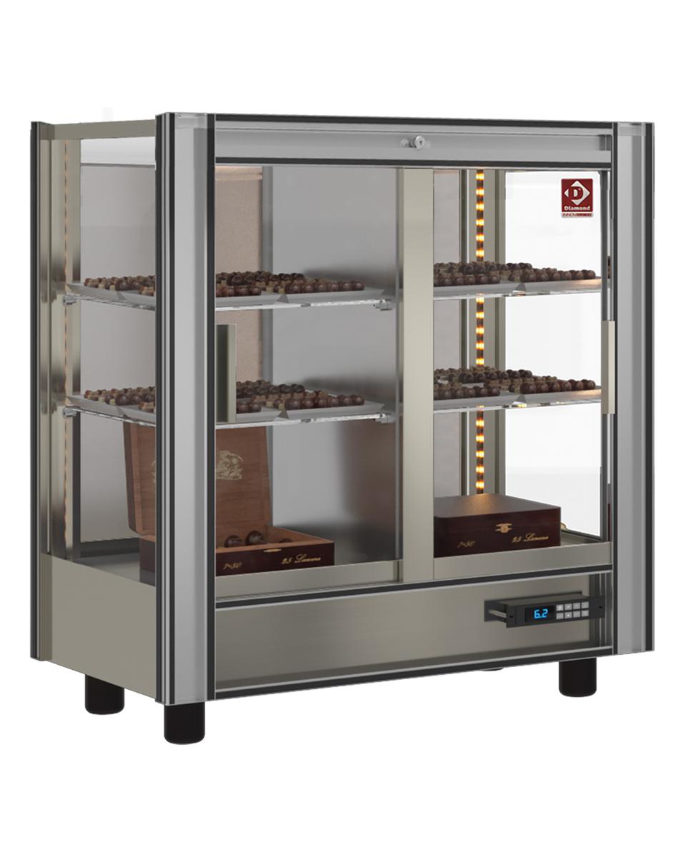 Chocolade vitrine - 216 Liter - Doorgeefmodel - H 93.8 x 86 x 53 CM - Diamond - PCC-1/TR
