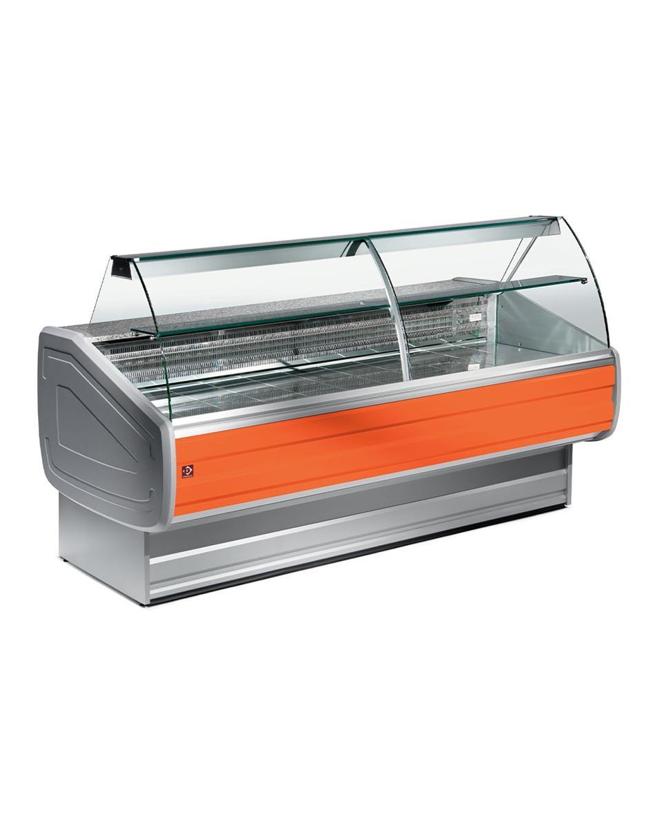 Koeltoonbank Melody - 150 CM - Gebogen ruit - 490W - 230V - Oranje - Diamond - MY15/C1-VV/R2