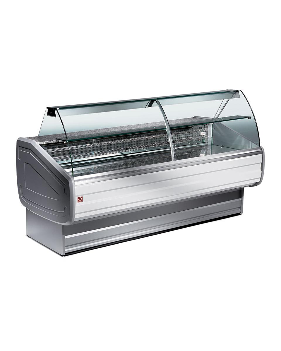 Koeltoonbank Melody - 200 CM - Gebogen ruit - 790W - 230V - Wit - Diamond - MY20/A1-VV/R2
