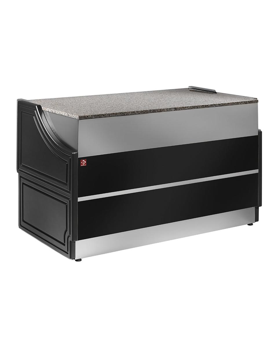 Kassa-sectie Koeltoonbank - Orléans - 150 CM - Zwart - Diamond - OLT-1500/B5