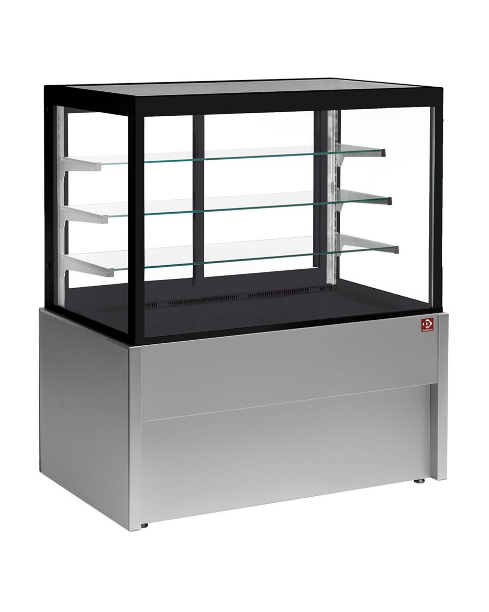 Toonbank Capri Line - 150 CM - Rechte ruit - 4 Niveaus - Neutraal - Grijs/zwart - Diamond - CB15NN-G5-P