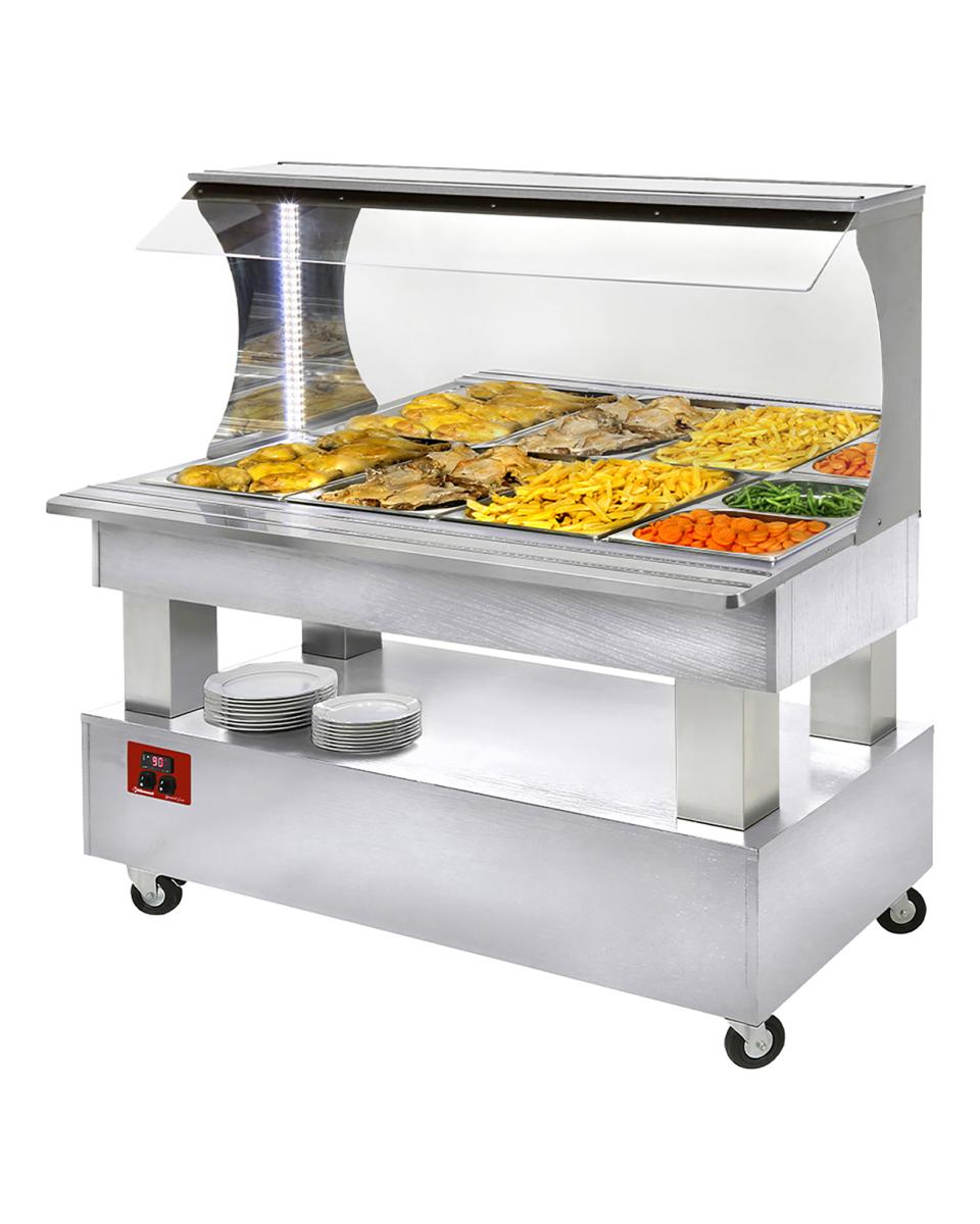 Warm Buffet - 4 x 1/1 GN - Wit hout - H 140.5 x 149.5 x 69 CM - Diamond - ABM/4N-A1