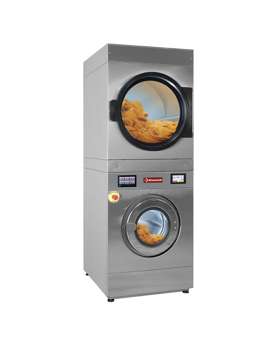 Wasmachine met super centrifugering - Touch screen - Elektrisch - 11 KG + Roterende droogmachine 11 KG - Gas - Diamond - DGES/11-TS