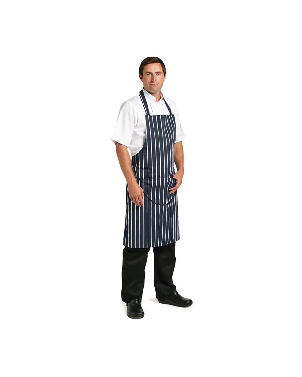 Halterschort - Unisex - Donkerblauw/Wit - 71.1 x 96.5 CM - Polyester/Katoen - Whites Chefs Clothing - A535