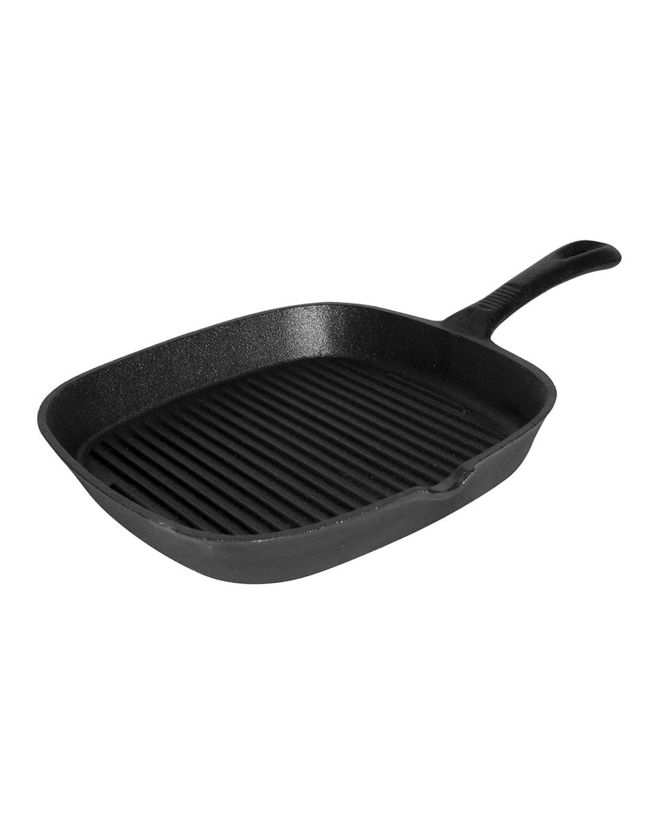 Grillpan - Gietijzer - Geribbeld - H 3.5 x 23 x 23 CM - Promoline