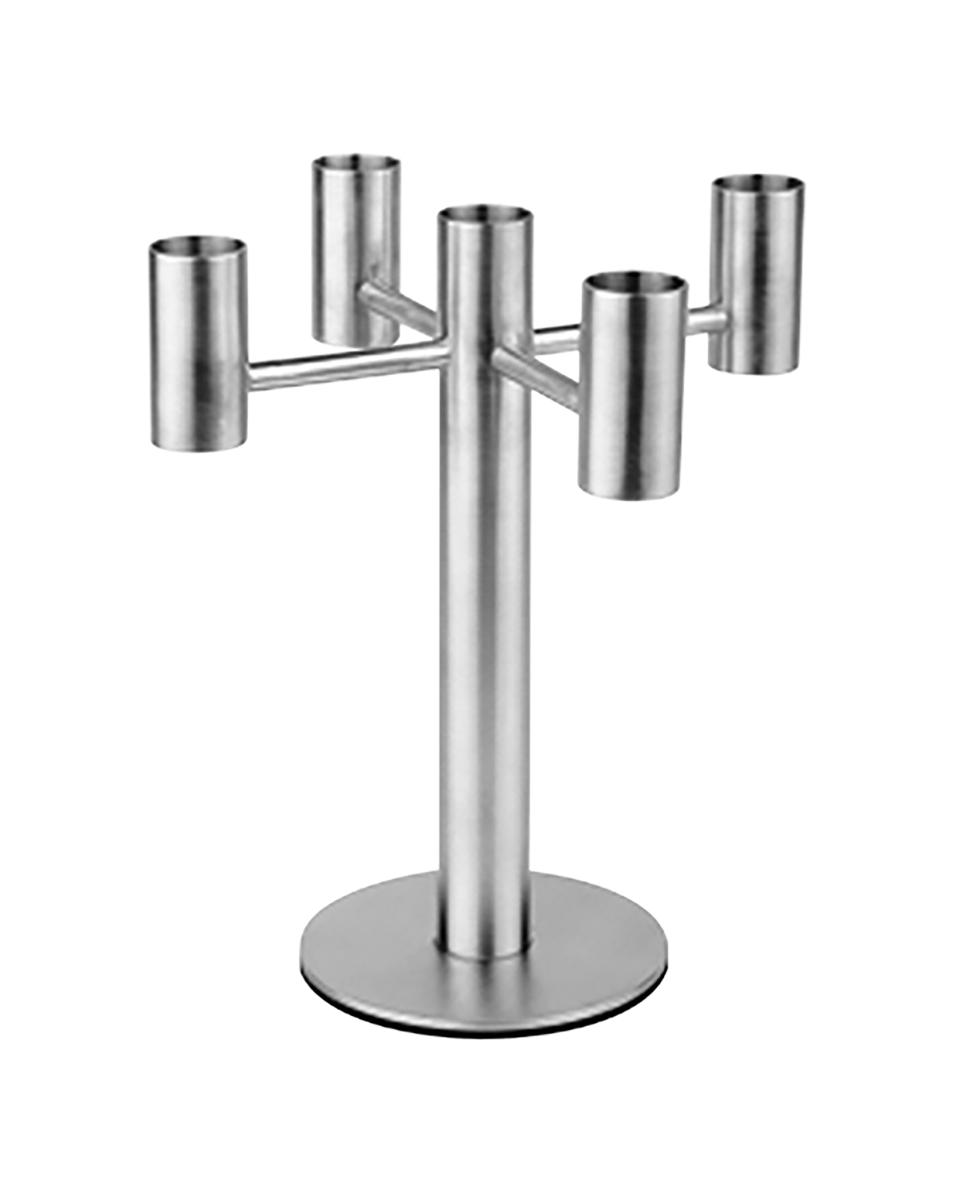 Kandelaar - H 20.5 CM - 0.1 KG - Ø18 CM - RVS - 130725