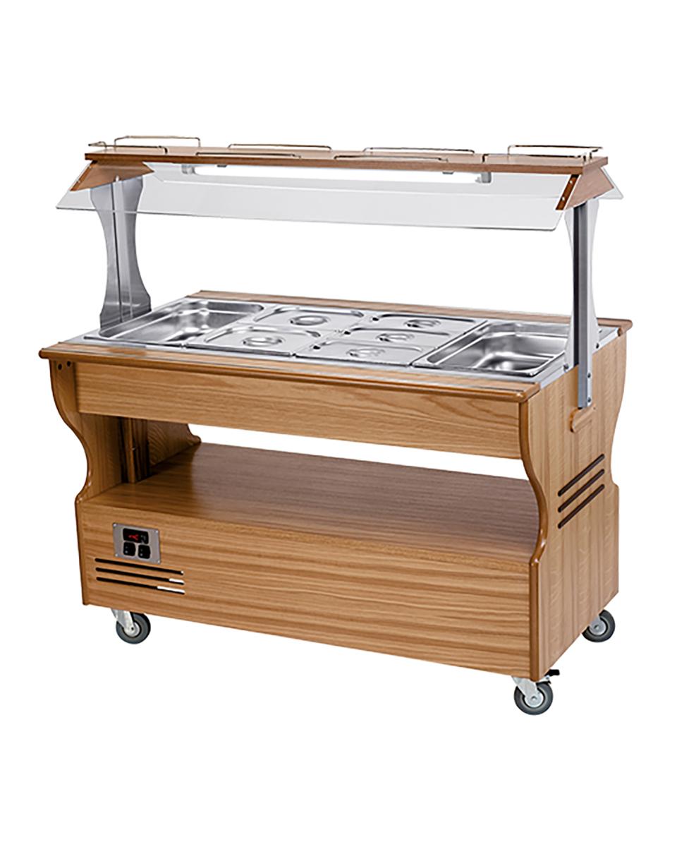 Saladebar - H 137 x 142 x 95 CM - 100 KG - 220 - 240 V - 20 W - Licht Eiken - Bruin - Roller Grill - 304173