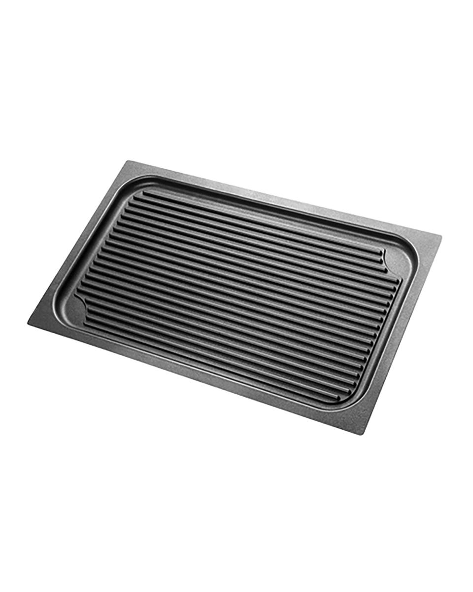 Grillplaat - 1/1 GN - H 2 x 53 x 32.5 CM - Gegoten Aluminium - Risoli - 729011