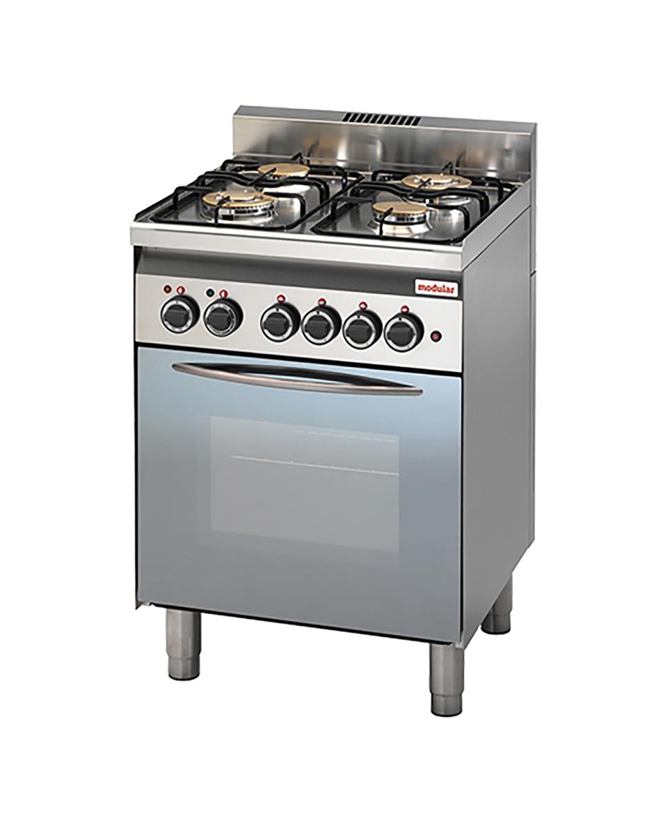 Fornuis - H 85 x 60 x 60 CM - 78 KG - 220-240V - 1300 W - 14.7 CM - RVS - +150°C / +300°C - Modular - 316690