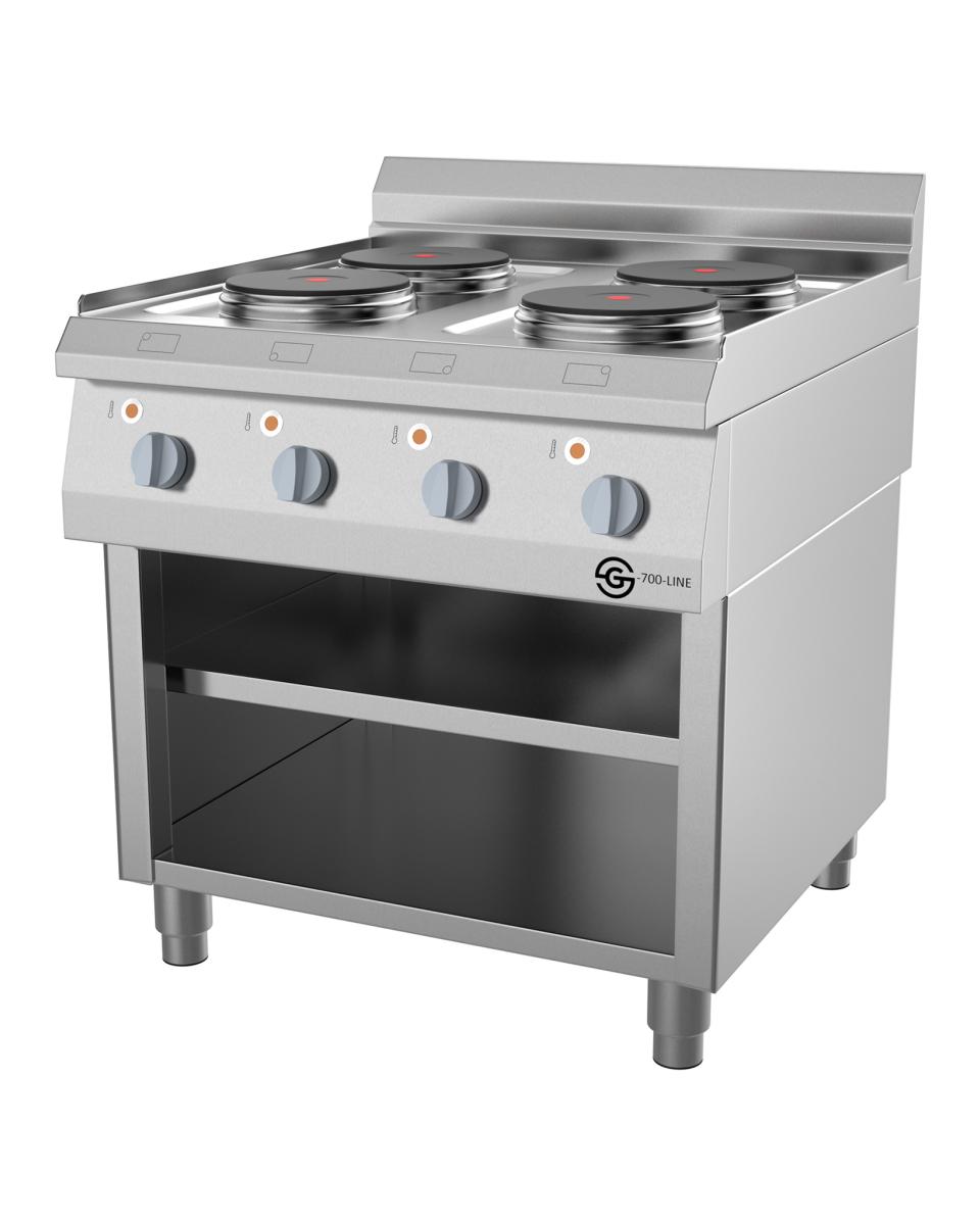 Fornuis - G700 Line - Elektrisch - 4 pits - 80 CM - Open Onderstel - Promoline